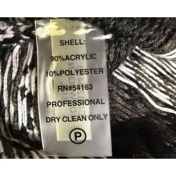 Calvin Klein Black White Chevron Knit Sweater Dress Size M NWT - Picture 5 of 7